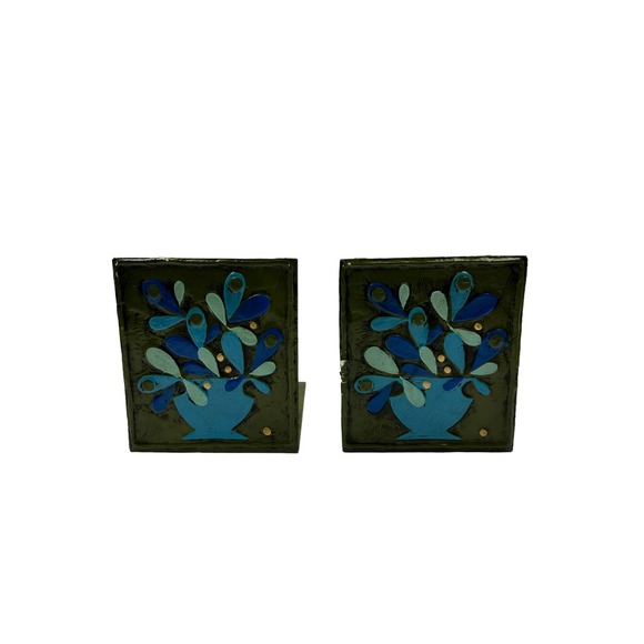 Pair Of Fitz and Floyd Enamel Bookends - Picture 1 of 6